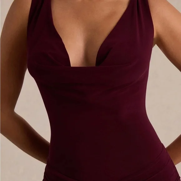 Club L London Burgundy Maxi Dress - Picture 5 of 6